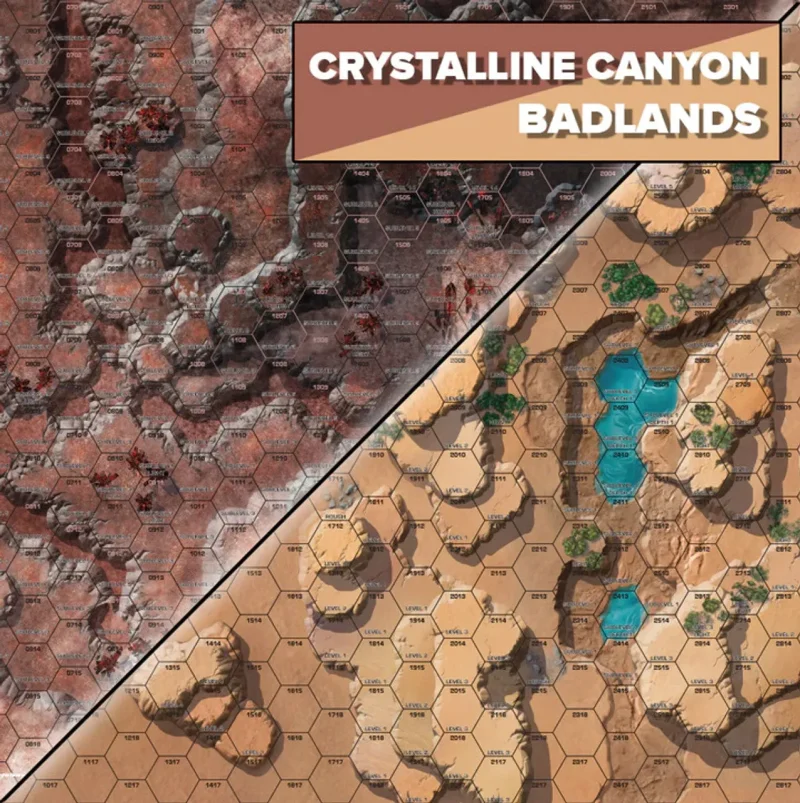 battletech battle mat crystalline canyon badlands edition