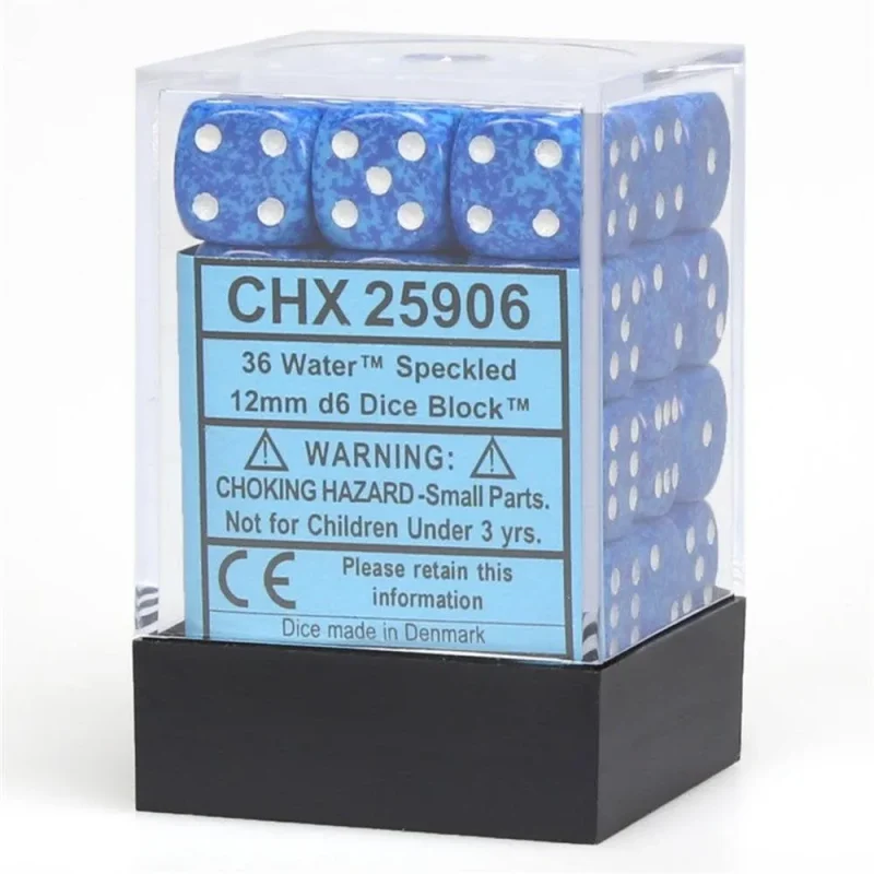 chessex speckled water 36 pack d6 dice set